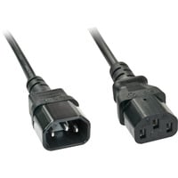 IEC C14 an IEC C13 Verlängerunskabel, Verlängerungskabel schwarz, 2m