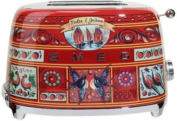 SMEG Toaster (2 Scheiben) Dolce Gabbana TSF01DG (Rot/Dekor) bunt EG