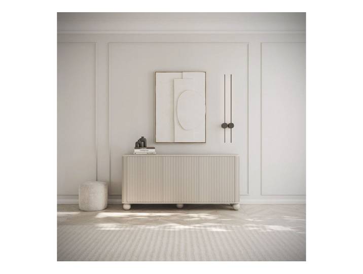 Selsey Sideboard ARVELLO, mit Riffelfront, dreitürig, 163 cm, auf kugelförmigen Beinen
