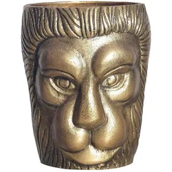 WOHNLING WL7.192 Vase Löwenkopf Gold