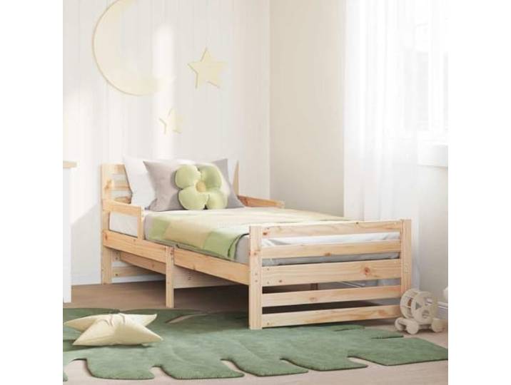 RJPLMFV Bettgestell, Kiefer, 80 x 200 cm, Braun Feste Latten im Lieferumfang enthalten, modernes Design, pflegeleicht, langlebig für Kinder