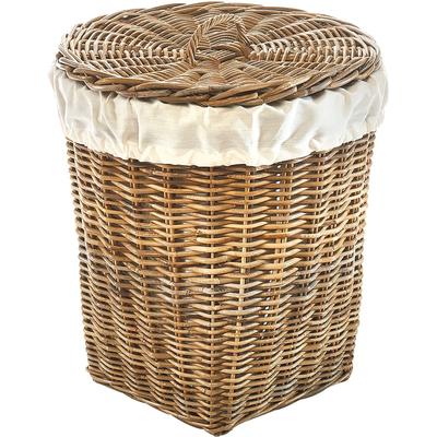 Wäschekorb LOCKER "Kubus", braun (braun, beige), B:50cm H:60cm T:50cm Ø:50cm, Wäschesammler, Wäschekorb, Größe M