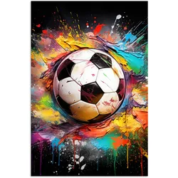 POSTER Fußball - Farbe - Farben - Schwarz - Weiß Wanddeko 40x60 cm