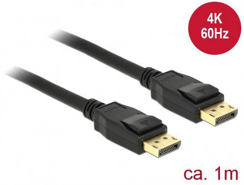 Delock DisplayPort Anschlusskabel DisplayPort Stecker, DisplayPort Stecker 1.00 m Schwarz 83805 vergoldete Steckkontakte DisplayPort-Kabel