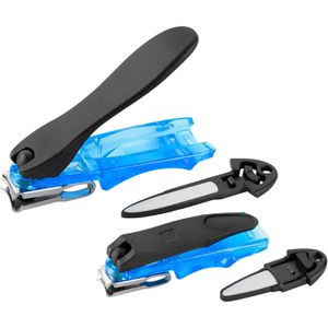 Zwilling Nagelknipser Classic blau, Edelstahl, für Finger- und Fußnägel, mit Nagelfeile, 2er Set