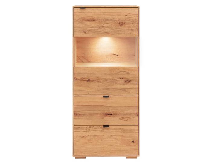 Highboard mit Beleuchtung 60x140cm 'Montana' Kernbuche geölt