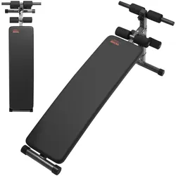 VEVOR Sit Up Bank, gebogene Bauchmuskelbank 5-stufig Höhenverstellbar (1425x470x675 mm) Rückentrainer (226 kg belastbar) für Heimtraining im Fitnessstudio Krafttraining Ganzkörpermuskeltraining