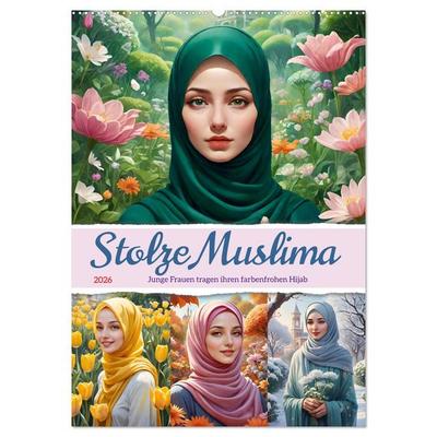 Stolze Muslima (Wandkalender 2026 DIN A2 hoch), CALVENDO Monatskalender
