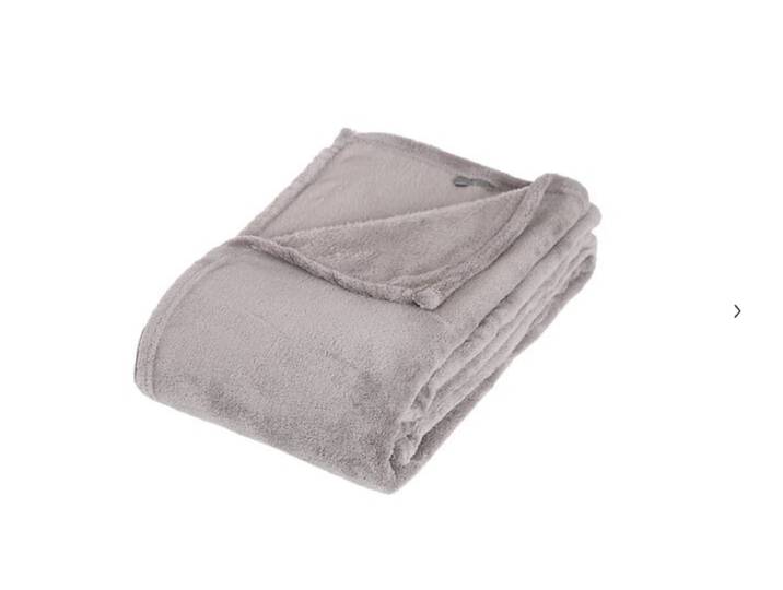 Atmosphera Plaid microfibre gris - 130 x 180 cm