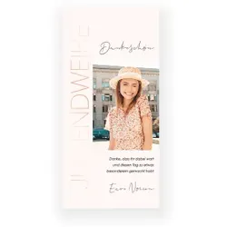 Dankeskarte Jugendweihe: Edel mit Foto in Creme