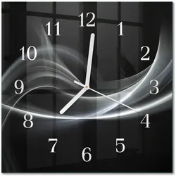 WANDUHR aus Glas 30x30 cm - Abstrakte Linien