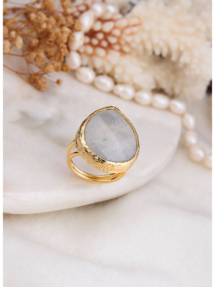 L'Atelier de Gaia Vergold. Ring mit Edelstein - onesize