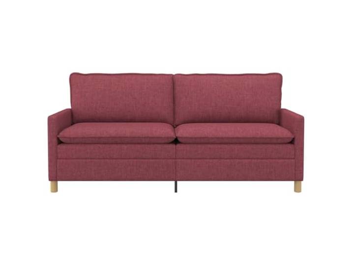 KTHLBRH 3-Sitzer-Sofa, Weinrot, 196 cm, Stoff Flache Armlehnen, Kissen abnehmbar, Metallgestell, 110 kg pro Stuhl