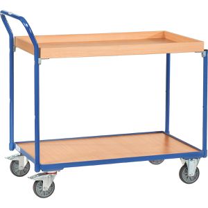 Fetra Tischwagen 3740, aus Metall & Holz, mit 2 Etagen, Tragkraft 300kg, 850 x 500mm