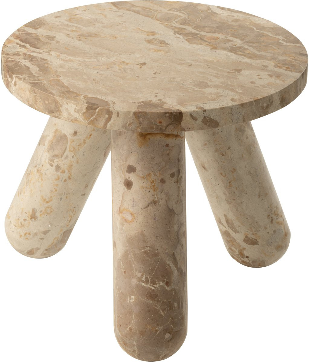 J-Line Bijzettafel Rond Marmer Beige