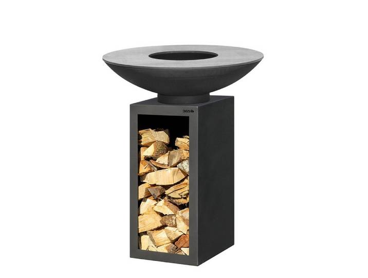 Feuercampus Grillplatte Plancha-Set PIO 80 Basic 1 schwarz - mit Holzlager