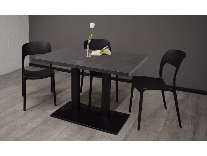 Table de bistrot Bakadi rectangulaire 120 x 75 x 70cm Blanc/Noir/Anthracite