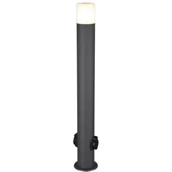 Trio HOOSIC Außenwegeleuchte+2 Schuko-Steckdosen, anthrazit, IP44