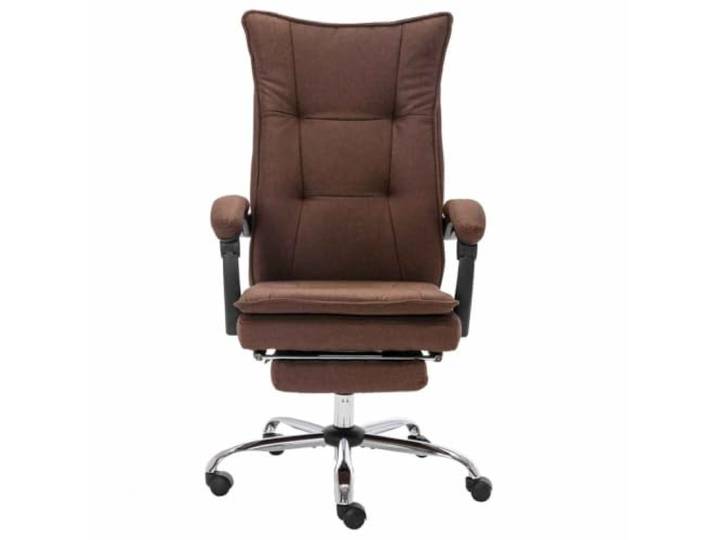 GKHPYURE Massagestuhl für das Büro, braun, aus Stoff, neigbar 4-Punkt Rückenmassage, 2 am Sitz, Heizfunktion der Hüfte, Fußstütze 36x20x7cm, Nylonräder, Belastung 110