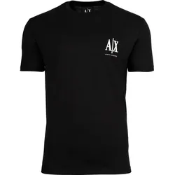 A|X ARMANI EXCHANGE Herren T-Shirt - Rundhals, Kurzarm, Logo Stickerei, Baumwolle Schwarz / XL