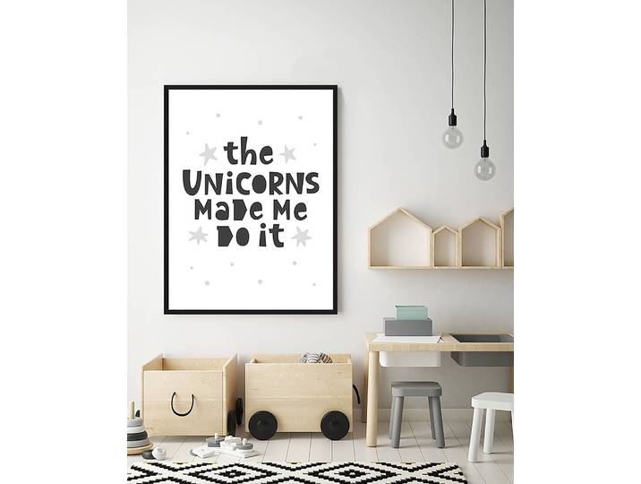 Tableau déco Unicorns 63 x 83cm Multicolore