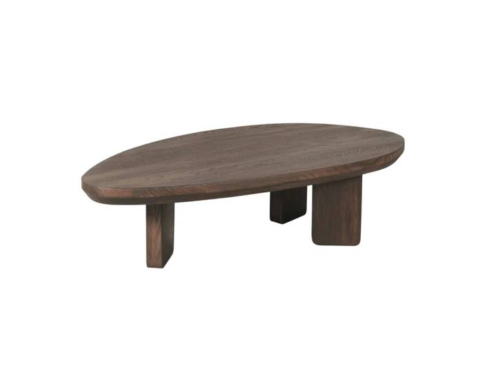 Table basse galet en bois massif foncé
