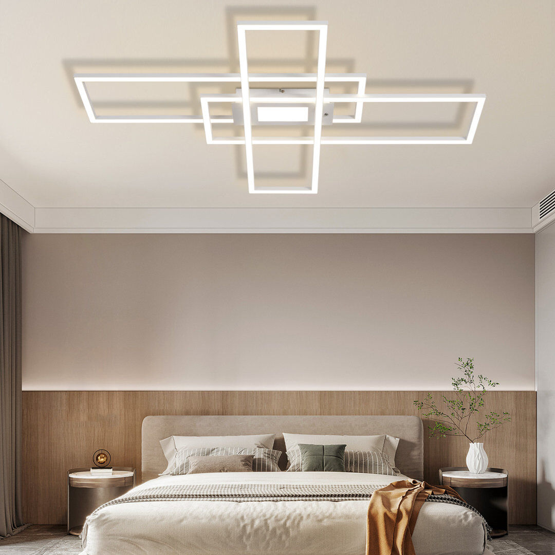 Metro Beyanka LED Flush Mount modern dimmable with Remote control for living room bedroom White