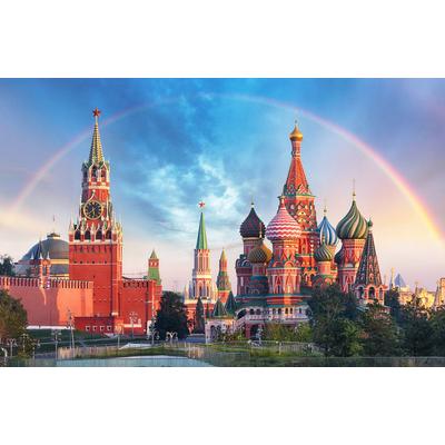 Fototapete PAPERMOON "KREML-MOSKAU BASILIUS KATHEDRALE ROTER PLATZ STADT XXL", bunt, B:1,5m L:1,11m, Vlies, Tapeten