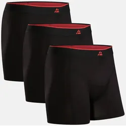 BAMBOO TRUNKS - 3-Pack - Schwarz/Rot - XL