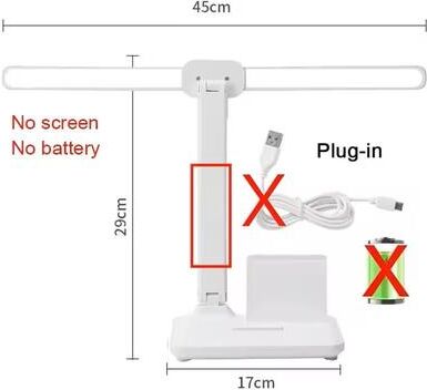 Inspire Select LED Foldable Desk Lamp USB Rechargeable Dimmable Table Lamp With Clock, 2 Head 180 Rotation & Eye Protection Reading color: D charge