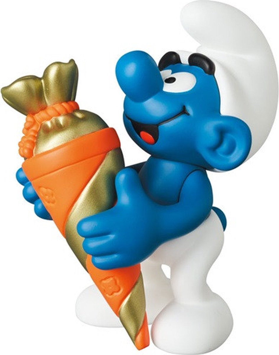 Medicom Toys Smurf met oranje snoepzak verzamelobject op blister 8 cm