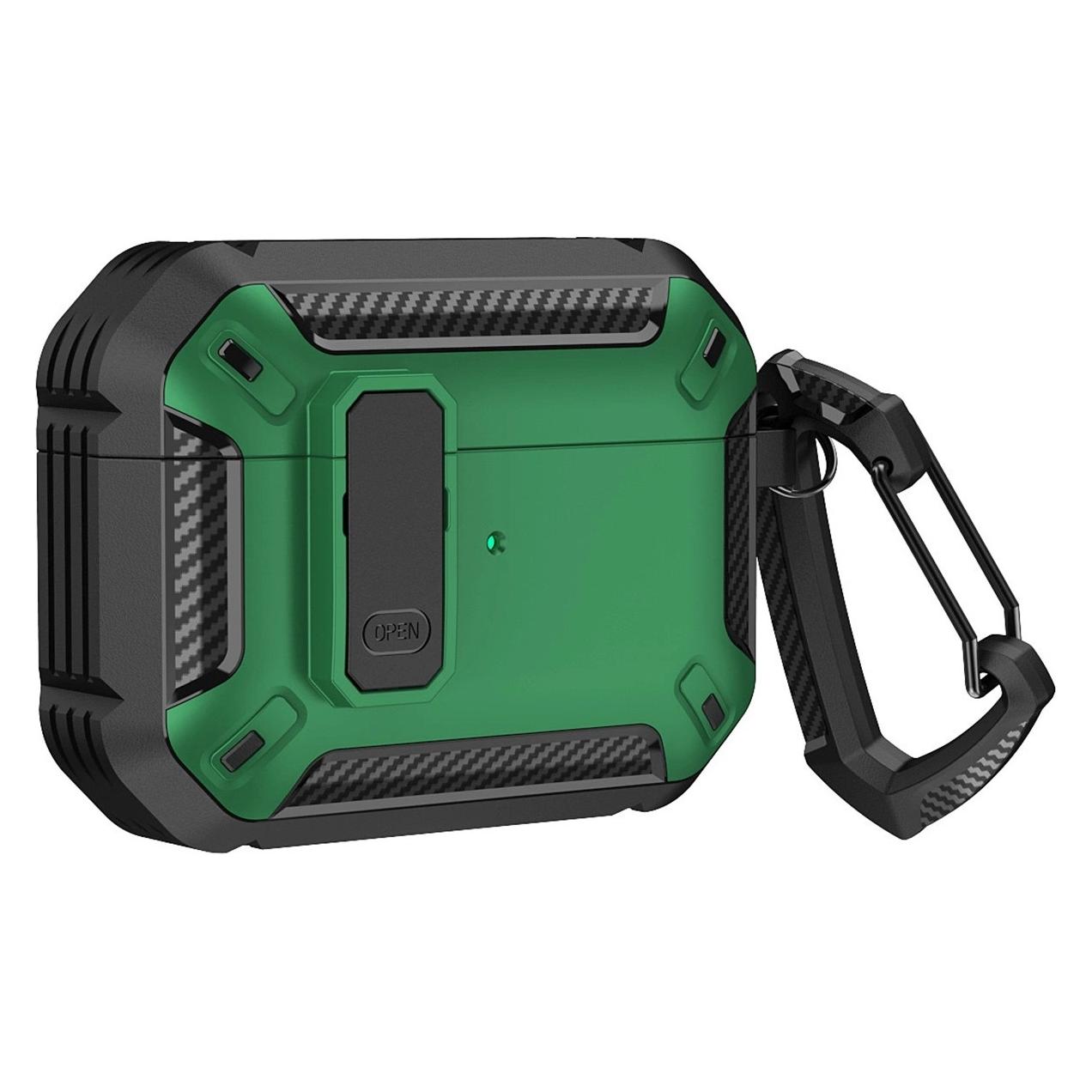 Hurtel Airpods 4 Armor Case with Carabiner - Green (Kopfhörer Hülle) (53030917)