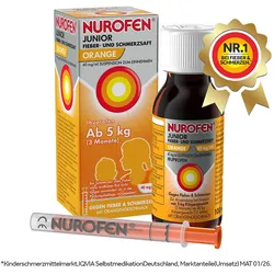 NUROFEN Junior Fieber- und Schmerzsaft Orange ab 3 Monaten 100 ml