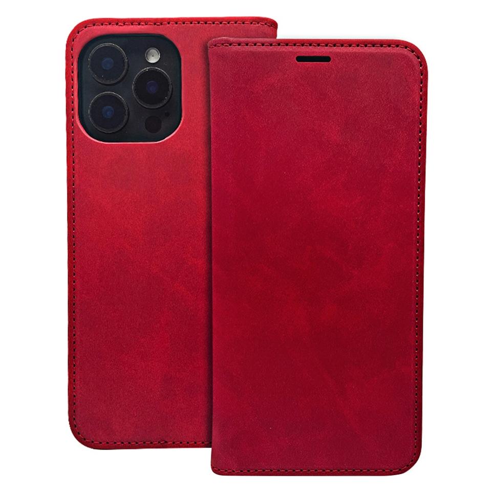 OEM Smart Suede case for iPhone 16e red (Apple iPhone 16e, Apple iPhone 17e) (GSM192237)