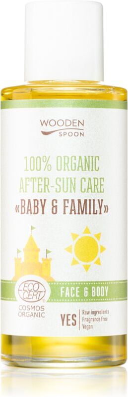 WoodenSpoon Baby & Family huile après-soleil pour visage et corps 100 ml
