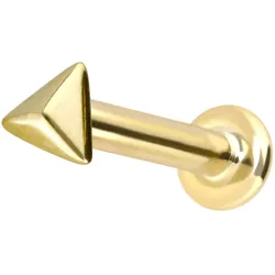 14 Karat Gold Labret mit Innengewinde PYRAMIDE