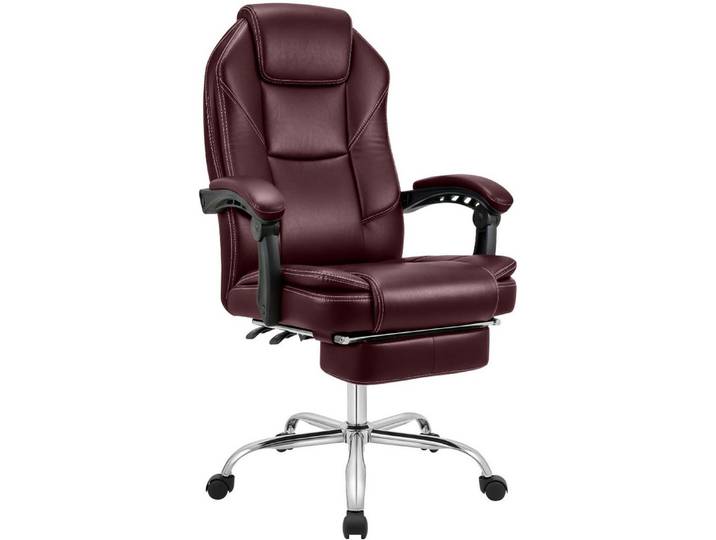 CLP Bürostuhl Bürostuhl ergonomisch mit Fußablage (1er), Kunstlederbezug, Fußablage, höhenverstellbar