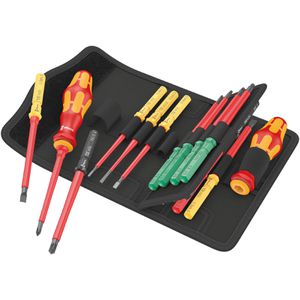 Wera Schraubendreher Kraftform Kompakt VDE 17 TIE, Elektro VDE, Schlitz, Kreuz, Torx, 17-teilig, 60900 Stück