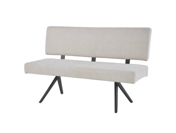 Banc d’angle Ritoge avec dossier 140 x 88 x 63cm Beige/Beige