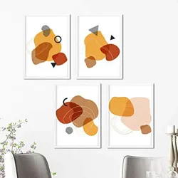 POSTER Set mit 4 abstrakten Collage Sahara Infinito Unendlichkeitsseiten A3 Schwarzer Rahmen