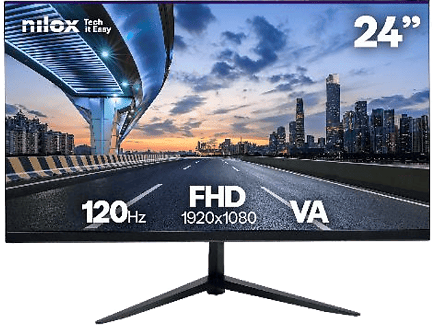 Monitor - Nilox NXM24FHD1205, 23.8" Full-HD, 120 Hz, 1 ms, VA, Negro