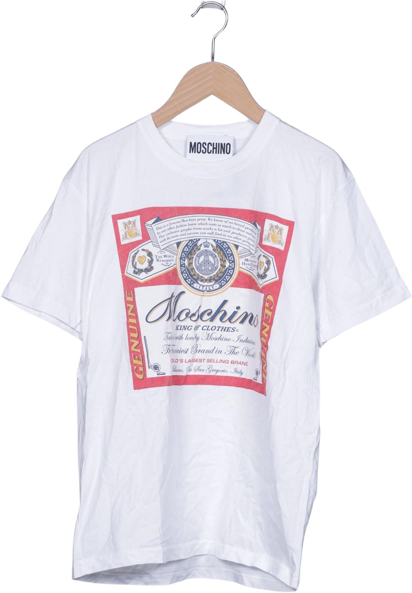 Moschino Damen T-Shirt, Weiß, Gr. S, Baumwolle - Second Hand