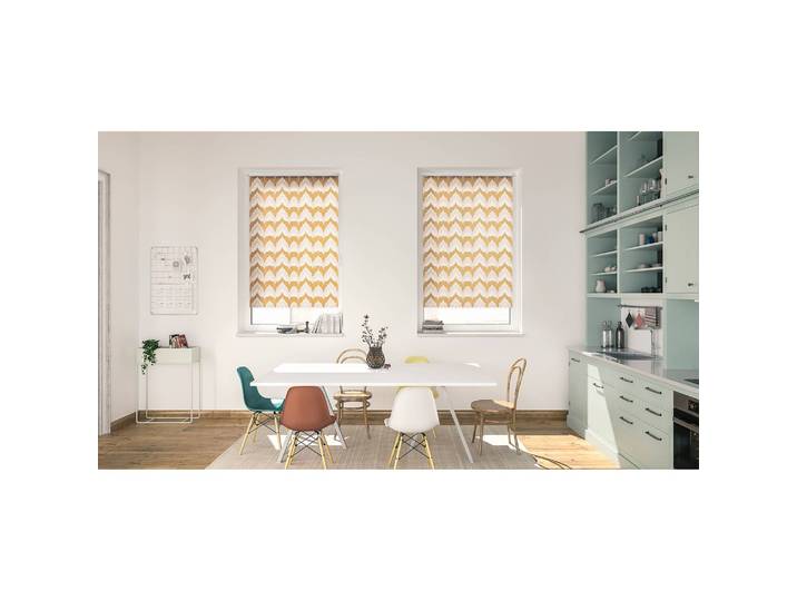 Klemmfix Rollo Boho Zig Zack 80 x 150cm Gelb