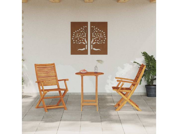 vidaXL Klapp Bistro Set 3 stk. Braun Massivholz Akazie