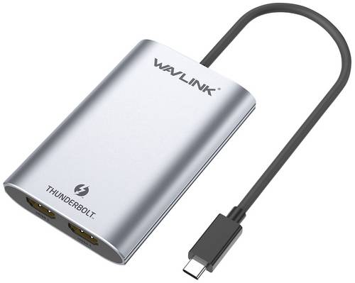 Wavlink WS-UTA02H Thunderbolt / HDMI Adapter [1x Thunderbolt - 2x HDMI] Space Grau eindrähtig 50cm
