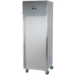 Romux® Kühlschrank mit 1 Tür 68 cm mit Umluftkühlung | Gastro Kühlschrank aus Edelstahl mit 430 L Kapazität - 3 Einlegeböden und 480 W