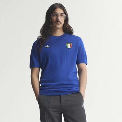 Fußballtrikot ADIDAS PERFORMANCE "ITALIEN 70S TRIKOT" Gr. XXL, blau (royal blau), Trikots, Herren, XXL, Obermaterial: 60% Wolle, 40% Lyocell, Fußballtrikot, für Erwachsene, ohne Verschluss, mit Rundhalsausschnitt