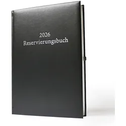 2026 ADINA Dickes Reservierungsbuch A4 schwarz 1 Tag auf 2 Seiten