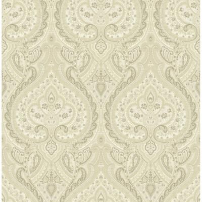 Seabrook Designs Margot Paisley Damask Unpasted Wallpaper