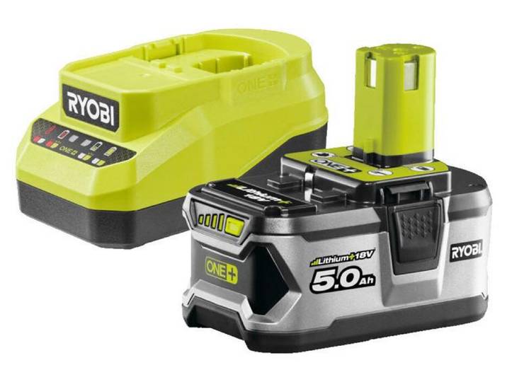 Pack énergie RYOBI RC18120A-150 chargeur 18V 2A + Batterie Lithium+ 5Ah ONE+™